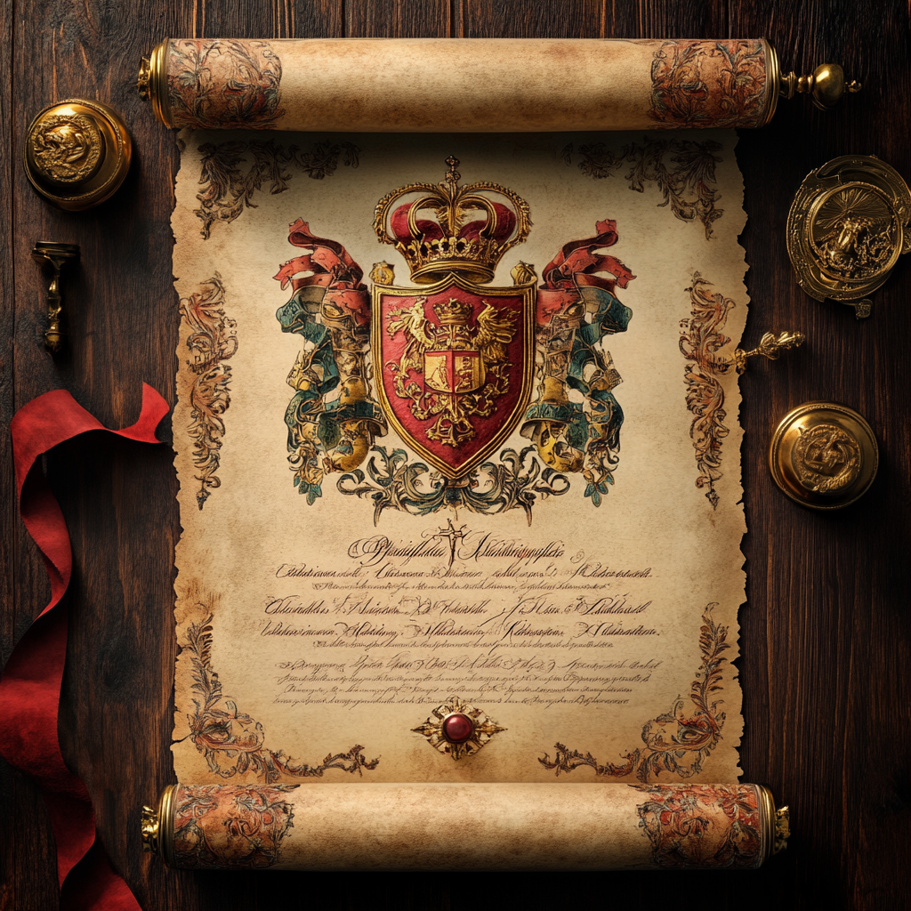 Personalised Spanish noble title certificate