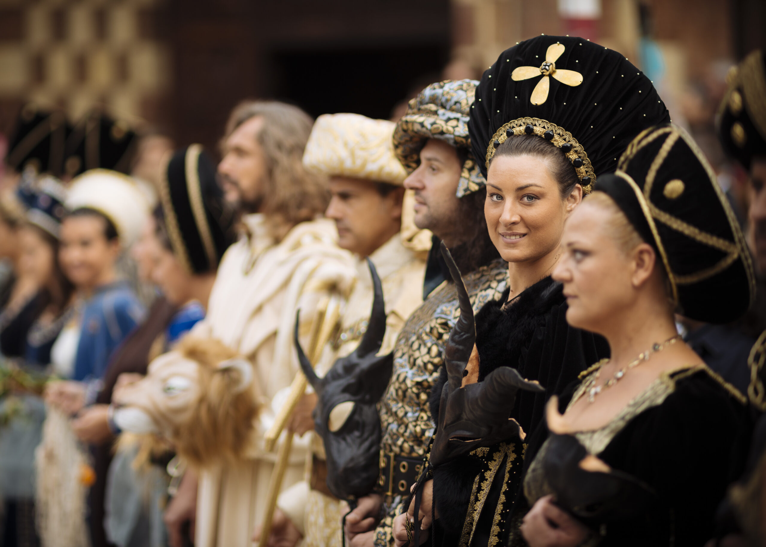 Spanish court in historic dress